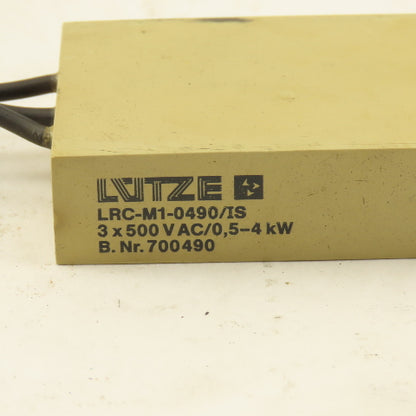 Lutze LRC-M12-0490/IS Din Rail Mount AC Motor Suppressor Module 30kW 3 Pole 500V