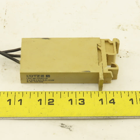 Lutze LRC-M12-0490/IS Din Rail Mount AC Motor Suppressor Module 30kW 3 Pole 500V
