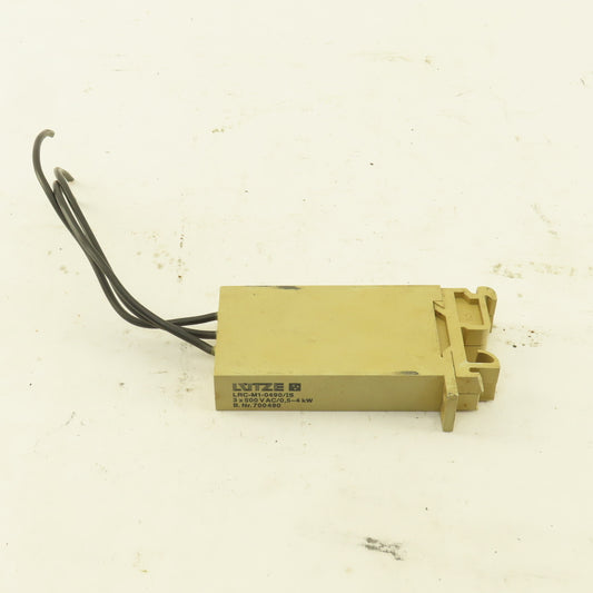 Lutze LRC-M12-0490/IS Din Rail Mount AC Motor Suppressor Module 30kW 3 Pole 500V