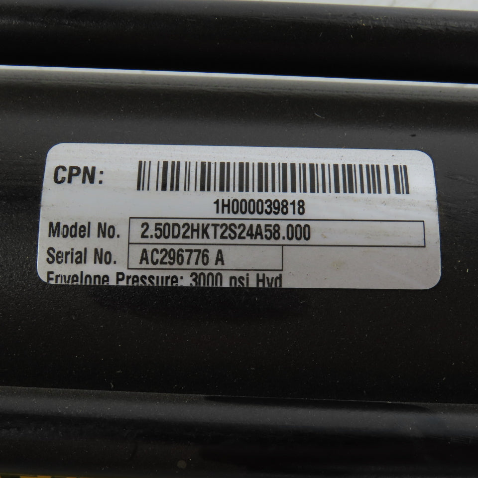 Parker 25002HKT2S24A58.00 Hydraulic Cylinder 2-1/2" Bore 58" Stroke 3000PSI