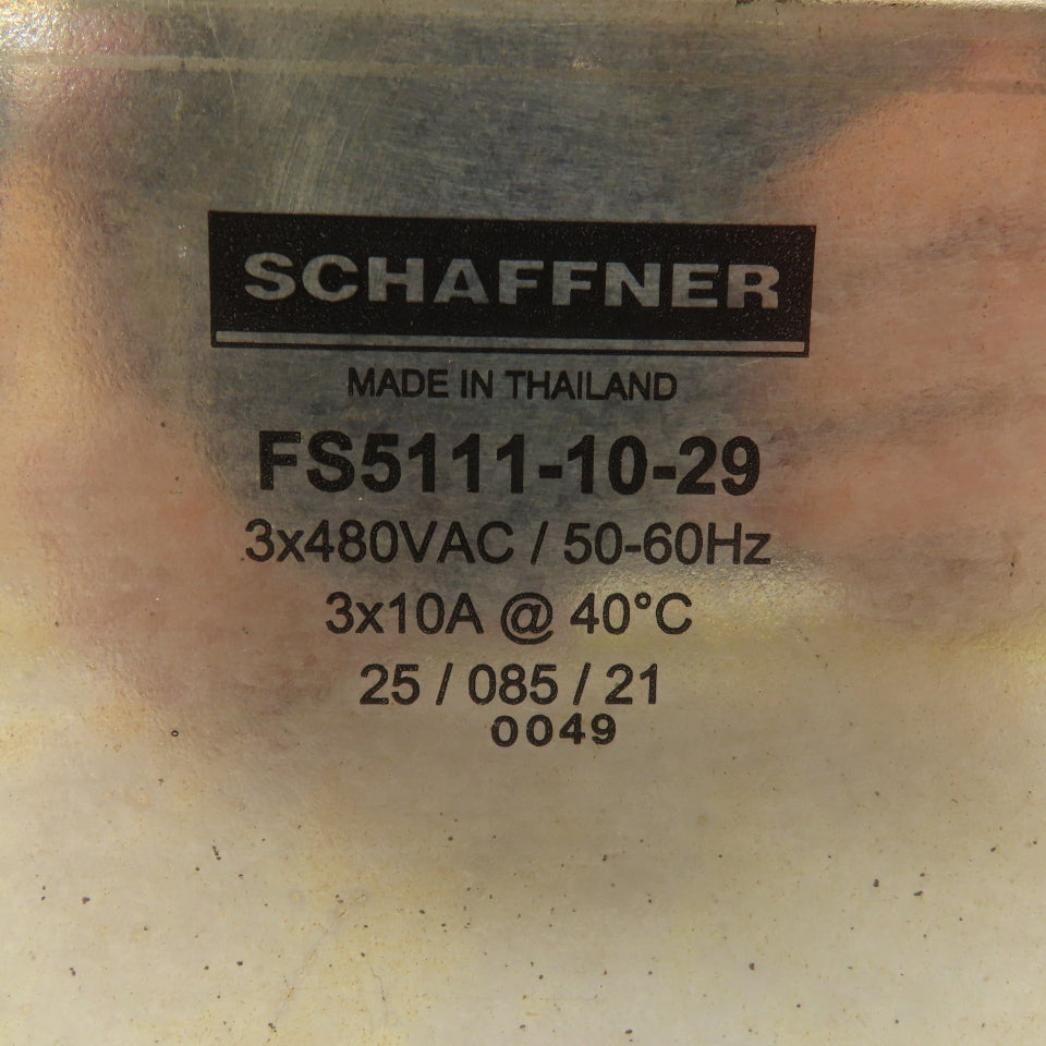 Schaffner FS5111-10-29 480V 3 Pole Noise Filter 50/60Hz
