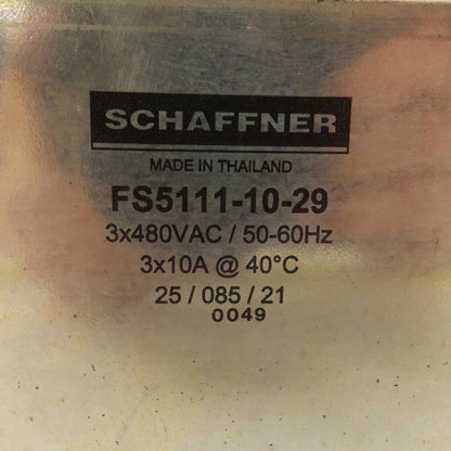 Schaffner FS5111-10-29 480V 3 Pole Noise Filter 50/60Hz