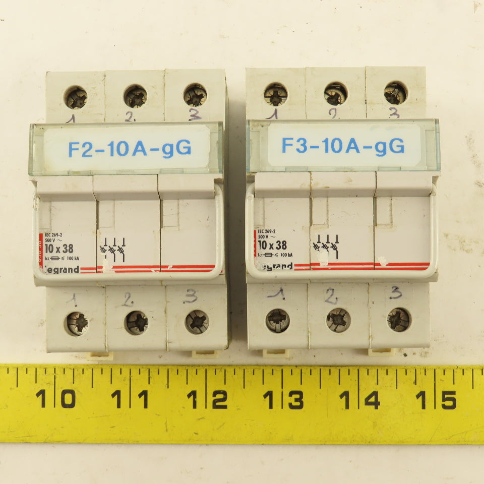 Legrand 05838 500V 10x38 3 Pole Fuse Holder Lot Of 2