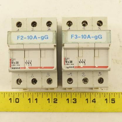 Legrand 05838 500V 10x38 3 Pole Fuse Holder Lot Of 2