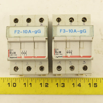 Legrand 05838 500V 10x38 3 Pole Fuse Holder Lot Of 2