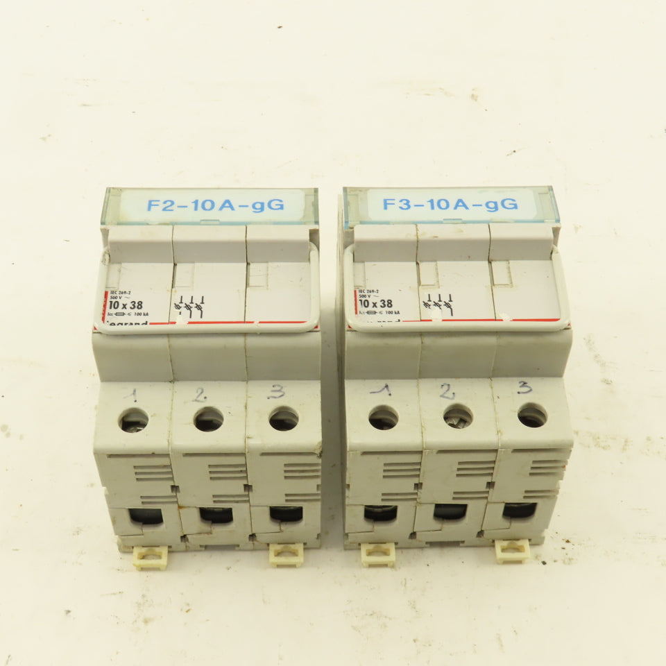 Legrand 05838 500V 10x38 3 Pole Fuse Holder Lot Of 2