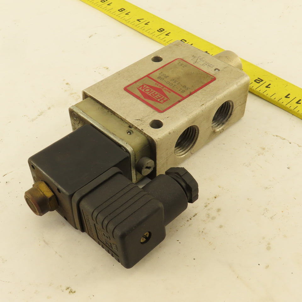 Herion 81-100-08 3/2 Position Directional Pneumatic Valve 120V Coil 1/2" NPT