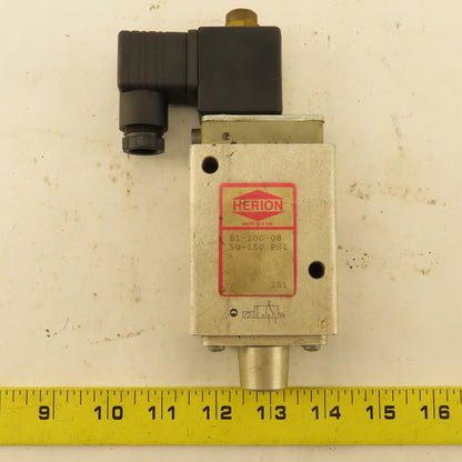 Herion 81-100-08 3/2 Position Directional Pneumatic Valve 120V Coil 1/2" NPT