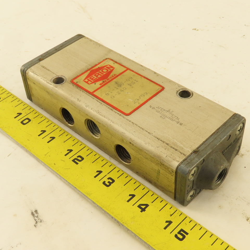 Herion 81-100-09 5/3  Position Directional Pneumatic Valve Air Pilot 1/4" NPT