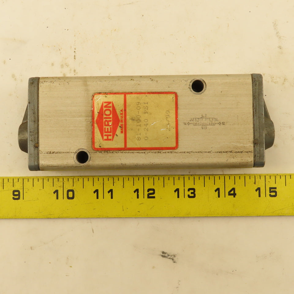 Herion 81-100-09 5/3  Position Directional Pneumatic Valve Air Pilot 1/4" NPT