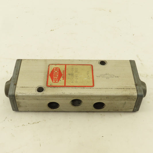 Herion 81-100-09 5/3  Position Directional Pneumatic Valve Air Pilot 1/4" NPT