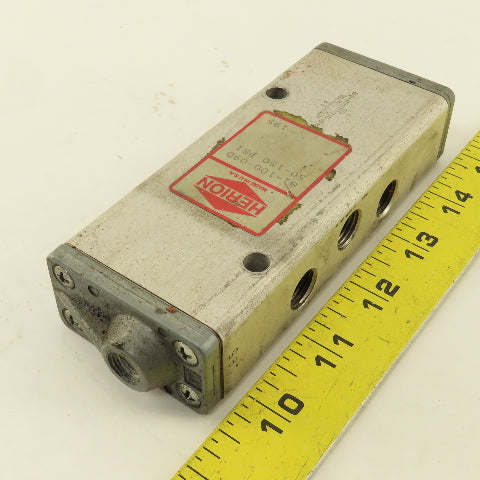 Herion 81-100-09D 5/3  Position Directional Pneumatic Valve Air Pilot 1/4" NPT