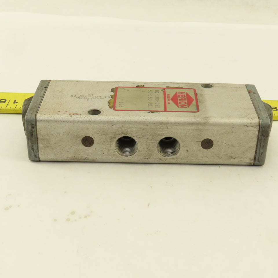 Herion 81-100-09D 5/3  Position Directional Pneumatic Valve Air Pilot 1/4" NPT