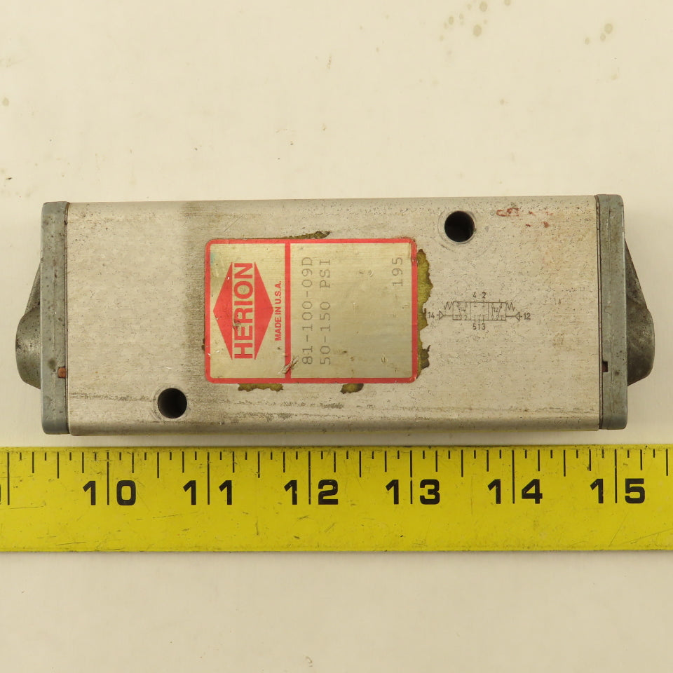 Herion 81-100-09D 5/3  Position Directional Pneumatic Valve Air Pilot 1/4" NPT