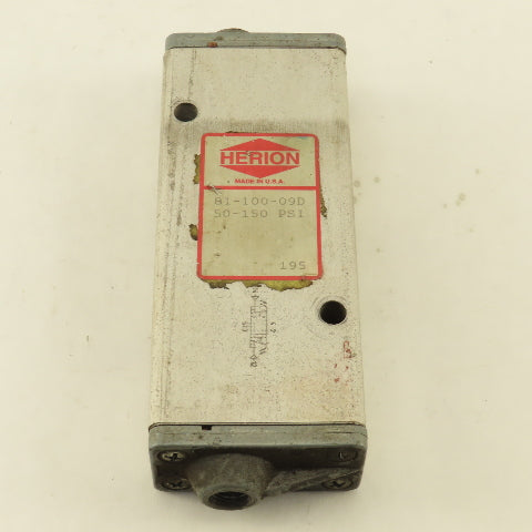 Herion 81-100-09D 5/3  Position Directional Pneumatic Valve Air Pilot 1/4" NPT