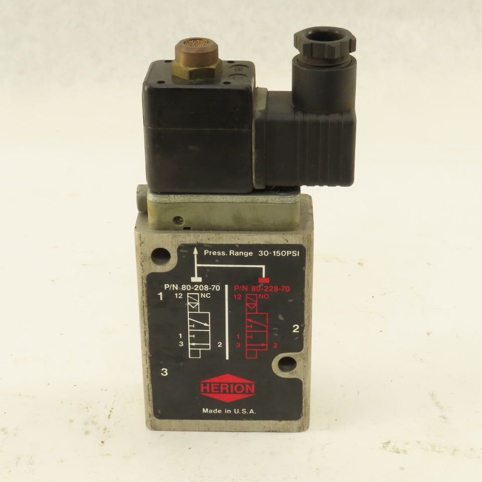 Huron 80-208-70 3/2 Position Solenoid Valve 3/8" NPT