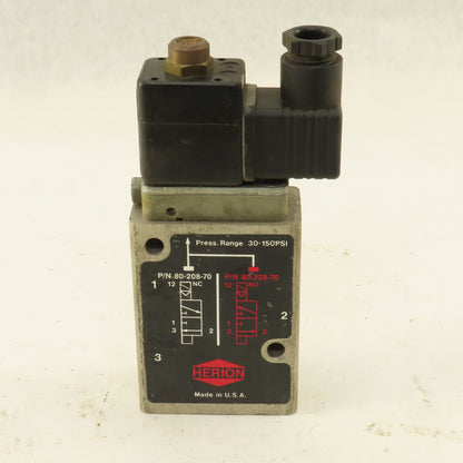 Huron 80-208-70 3/2 Position Solenoid Valve 3/8" NPT