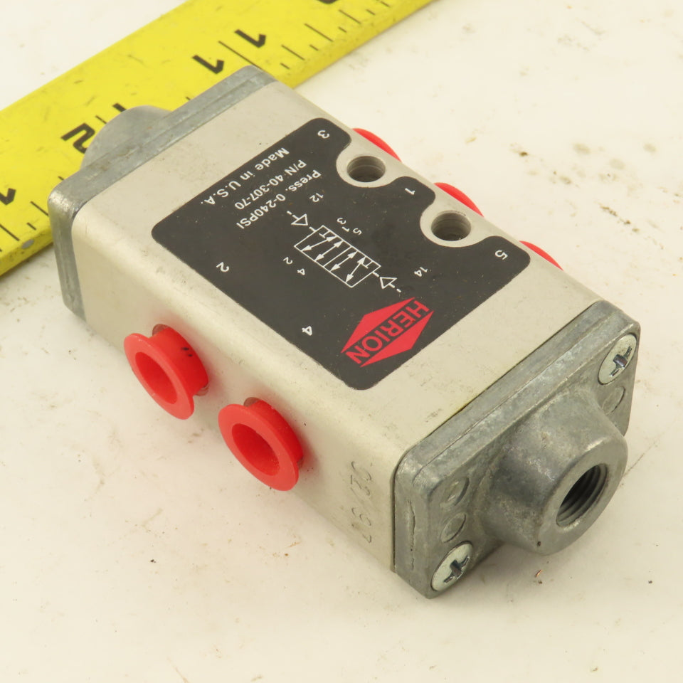Herion 40-307-70 5/2 Position Air Pilot Directional Valve 1/8" Ports
