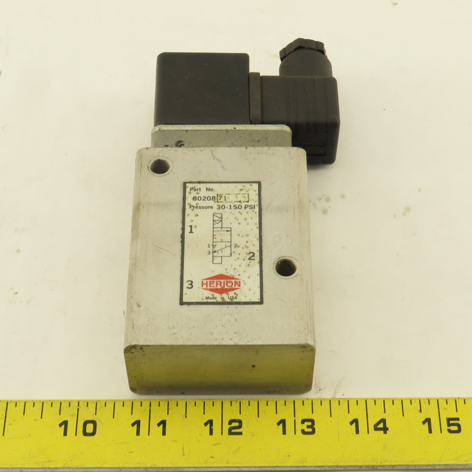 Herion 8020871 3/2 Position Solenoid Directional Valve 1/2" NPT 110V Coil