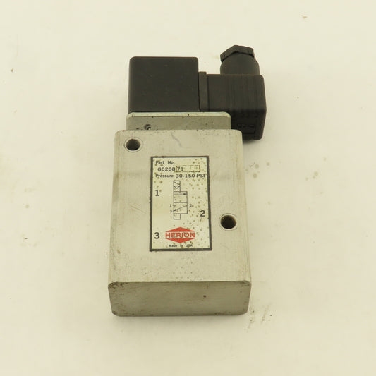 Herion 8020871 3/2 Position Solenoid Directional Valve 1/2" NPT 110V Coil