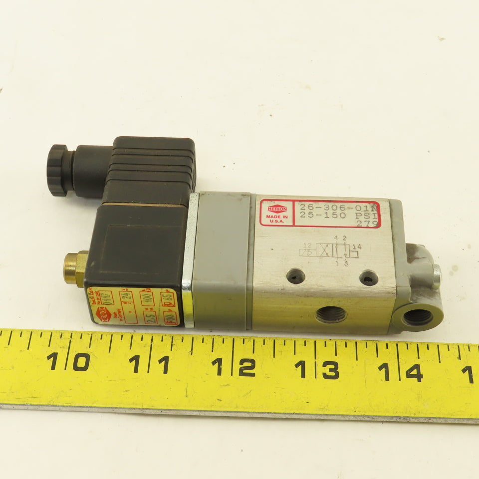 Herion 26-306-01N 3/2 Pneumatic Solenoid Air Assist Valve 24VDC Coil