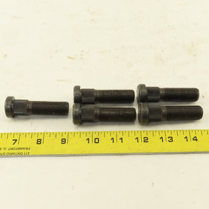 5/8"-18 x 2-11/32" Knurl Dia. 11/16" Grade 8 Wheel Stud Lot of 5