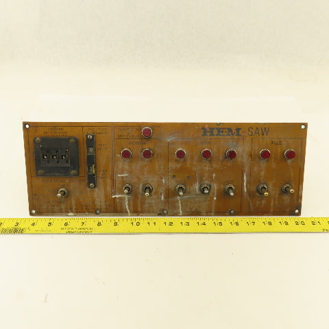 HE&M Saw Pivot Style Industrial Band Saw Operator Switch Board