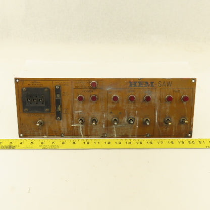 HE&M Saw Pivot Style Industrial Band Saw Operator Switch Board