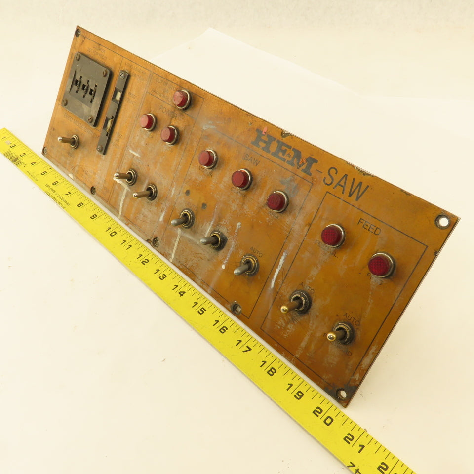 HE&M Saw Pivot Style Industrial Band Saw Operator Switch Board