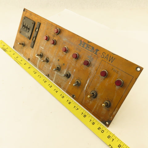 HE&M Saw Pivot Style Industrial Band Saw Operator Switch Board