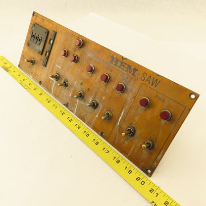 HE&M Saw Pivot Style Industrial Band Saw Operator Switch Board