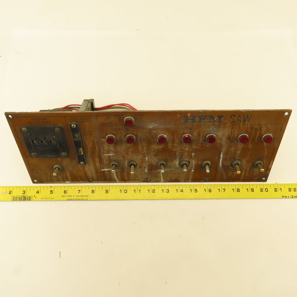HE&M Saw Pivot Style Industrial Band Saw Operator Switch Board