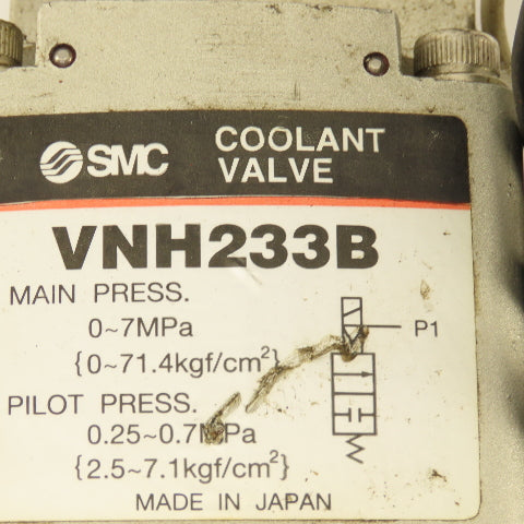 SMC VNH233B High Pressure Coolant Valve 1/2" NPT