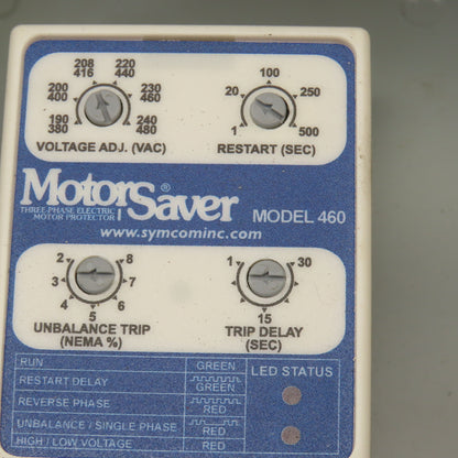 Motosaver Model 460 Voltage monitor 3Hp 190-480V W/A606CH Hoffman Enclosure