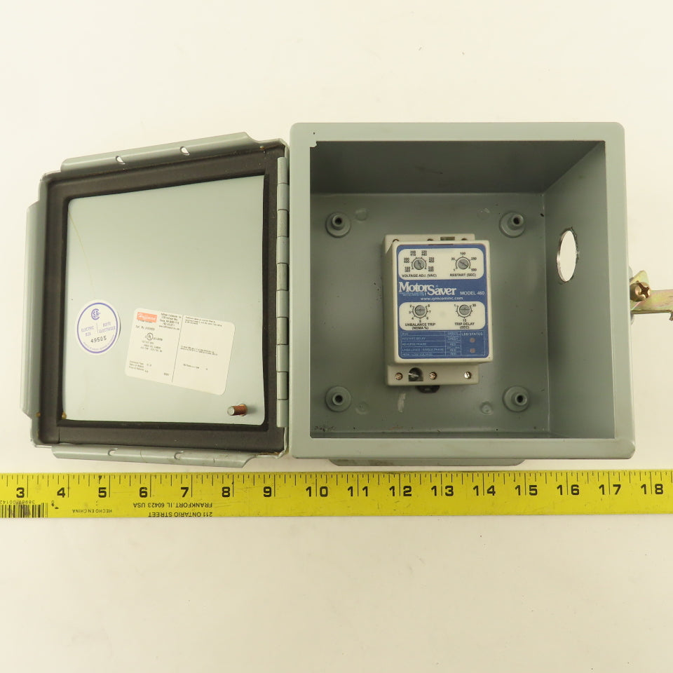 Motosaver Model 460 Voltage monitor 3Hp 190-480V W/A606CH Hoffman Enclosure