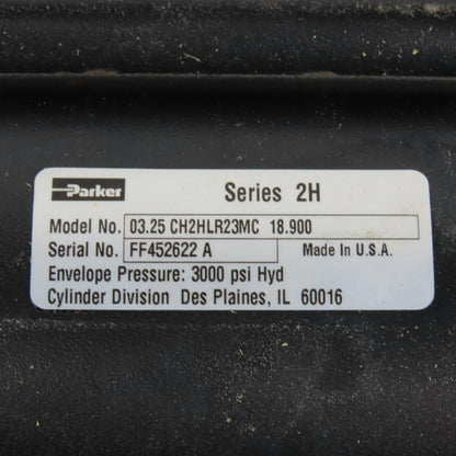 Parker 03.25CH2HLR23MC8.900 Hydraulic Cylinder 3-1/4" Bore 8.900"Stroke 300PSI