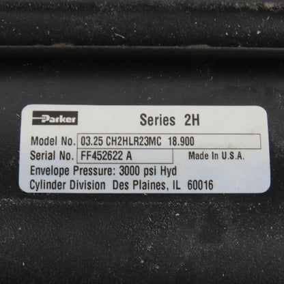 Parker 03.25CH2HLR23MC8.900 Hydraulic Cylinder 3-1/4" Bore 8.900"Stroke 300PSI