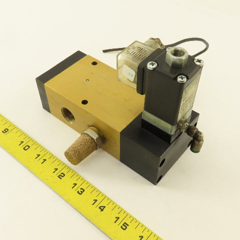 3/2 Way Pneumatic Solenoid Directional Valve 24VDC Coil 1/2" NPT