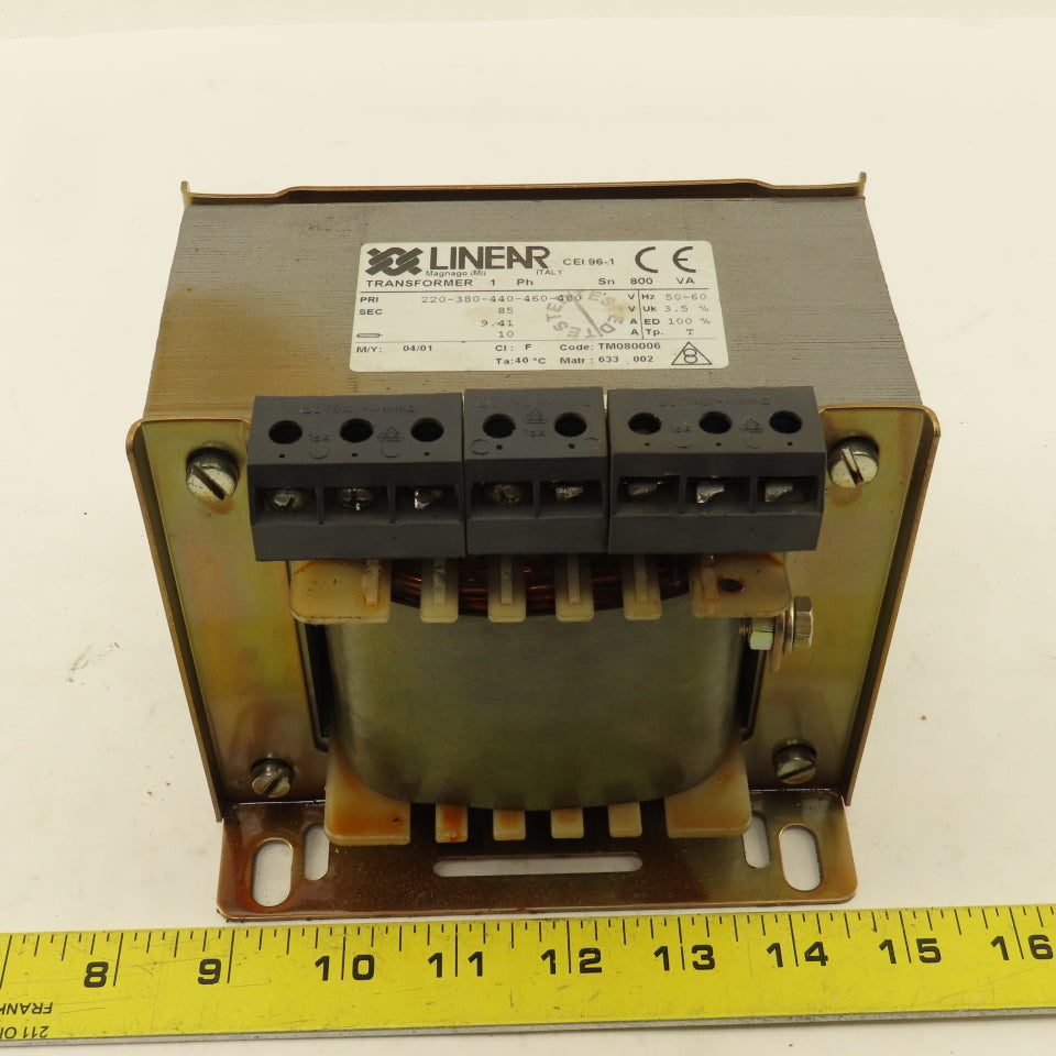Linear 220-480V Pri 800VA 1Ph Transformer 85V Secondary