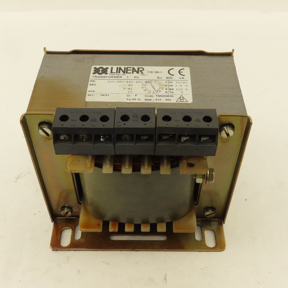 Linear 220-480V Pri 800VA 1Ph Transformer 85V Secondary