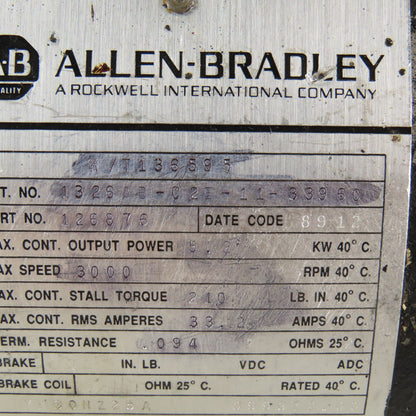 Allen Bradley 1326AB-C2E-11-339 6C 5.2kW 3000RPM AC Servo Motor