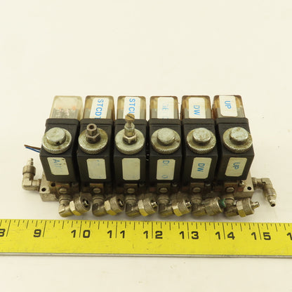 Pneumax 6 Way Solenoid Controlled Air Distributor Valve Manifold 24VDC Coil