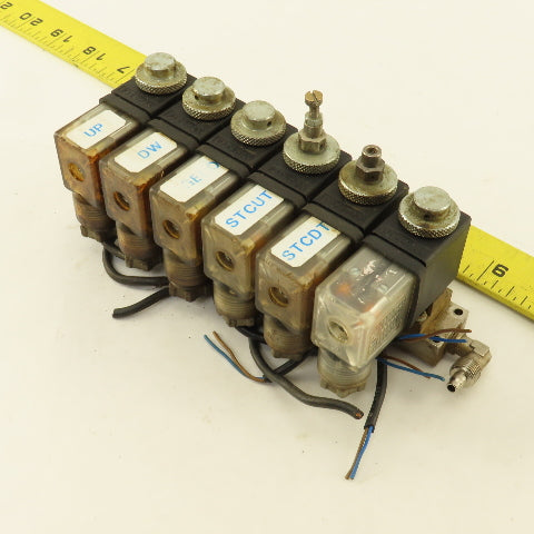 Pneumax 6 Way Solenoid Controlled Air Distributor Valve Manifold 24VDC Coil