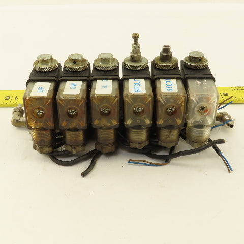 Pneumax 6 Way Solenoid Controlled Air Distributor Valve Manifold 24VDC Coil