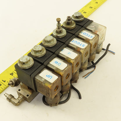 Pneumax 6 Way Solenoid Controlled Air Distributor Valve Manifold 24VDC Coil