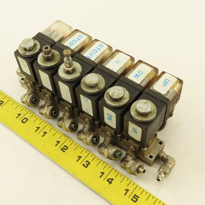 Pneumax 6 Way Solenoid Controlled Air Distributor Valve Manifold 24VDC Coil