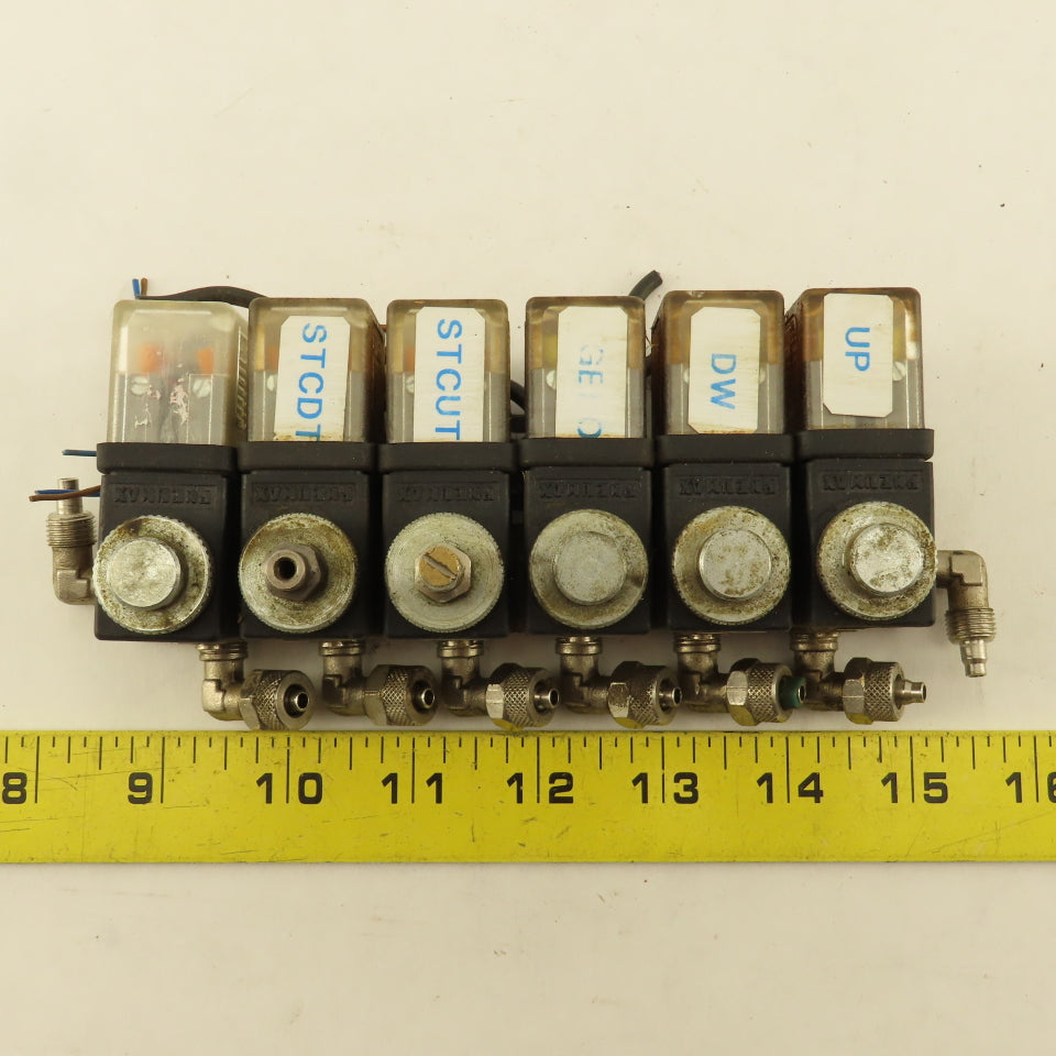 Pneumax 6 Way Solenoid Controlled Air Distributor Valve Manifold 24VDC Coil