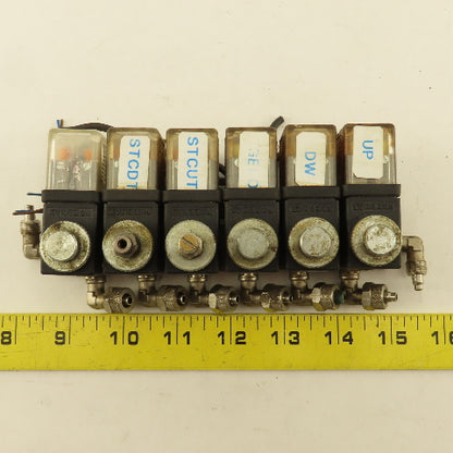 Pneumax 6 Way Solenoid Controlled Air Distributor Valve Manifold 24VDC Coil