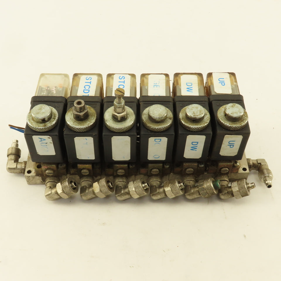Pneumax 6 Way Solenoid Controlled Air Distributor Valve Manifold 24VDC Coil