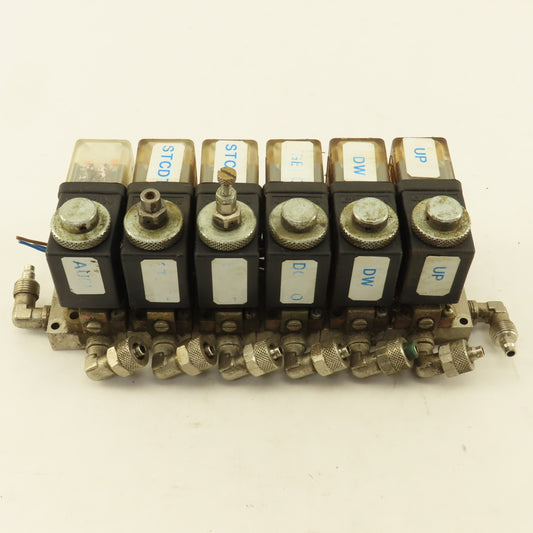 Pneumax 6 Way Solenoid Controlled Air Distributor Valve Manifold 24VDC Coil
